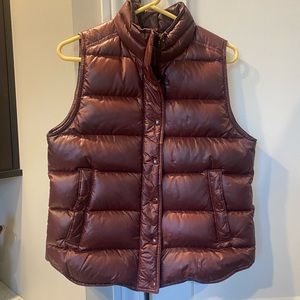 J Crew Maroon Puffer Vest Medium EUC Worn Once!